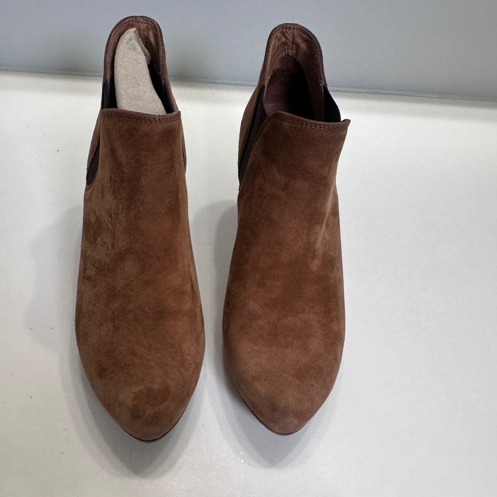 Paul Green Brown Suede Platform Ankle Boots Heel Almond Toe Womens 8